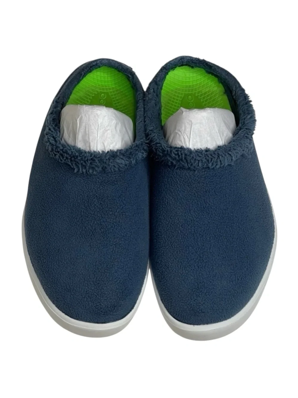 OOFos 𖦹 OOcoozie Vegan Sherpa Fur Lined Slipper Mule 𖦹 Moroccan Blue 𖦹 12.5